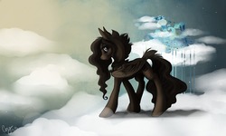 Size: 1200x720 | Tagged: safe, artist:casynuf, oc, oc only, pegasus, pony, cloud, cloudsdale, cloudy, solo