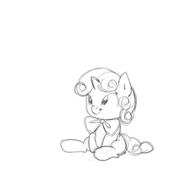 Size: 650x650 | Tagged: safe, artist:carnifex, sweetie belle, g4, bowtie, cute, diasweetes, female, monochrome, sketch, solo