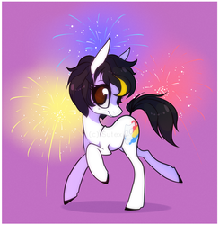 Size: 800x818 | Tagged: safe, artist:sutexii, oc, oc only, pony, unicorn, fireworks, solo