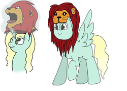 Size: 1024x731 | Tagged: safe, artist:sylver-unicorn, big cat, lion, harry potter (series), hat, luna lovegood, ponified