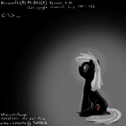 Size: 1000x1000 | Tagged: safe, artist:king-kakapo, pony, 30 minute art challenge, animated, command prompt, ms-dos, ponified, solo