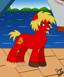 Size: 4000x4805 | Tagged: safe, artist:bonaldo-kun, pony, crossover, ken, ken masters, ponified, solo, street fighter