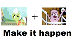 Size: 858x475 | Tagged: safe, granny smith, g4, adult swim, exploitable meme, granny cuyler, make it happen, meme, squidbillies