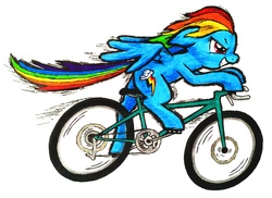 Size: 2068x1507 | Tagged: safe, artist:deelfinoiy, rainbow dash, g4, bicycle, female, solo
