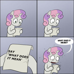 Size: 1280x1280 | Tagged: safe, sweetie belle, g4, exploitable meme, meme, sweetie's note meme