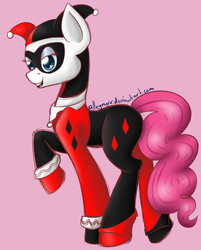 Size: 802x997 | Tagged: safe, artist:alleynurr, pinkie pie, g4, crossover, female, harley quinn, parody, solo