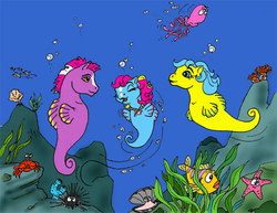 Size: 540x416 | Tagged: safe, artist:foxspotted, sea pony, underwater