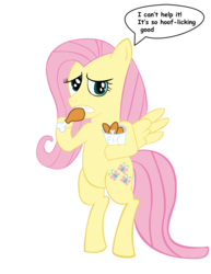 Size: 1275x1650 | Tagged: safe, artist:saburodaimando, fluttershy, pegasus, pony, g4, bipedal, equestrian fried chicken, female, fried chicken, kfc, meat, ponies eating meat, solo