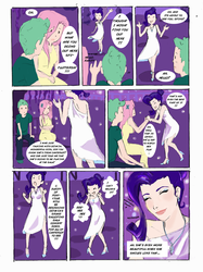 Size: 773x1034 | Tagged: dead source, safe, artist:demdoodles, fluttershy, rarity, spike, comic:measurements, g4, comic, female, humanized, male, ship:sparity, shipping, straight