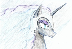 Size: 3244x2187 | Tagged: safe, artist:denigirl, nightmare moon, g4, female, solo, traditional art