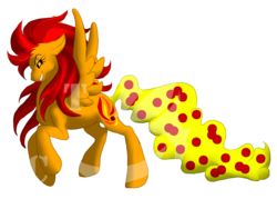 Size: 1024x768 | Tagged: safe, artist:amzythechangeling, oc, oc only, original species, pegasus, pony, atomic freefall, candytail, solo