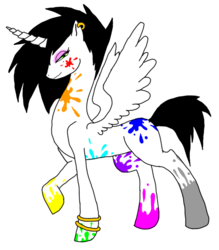 Size: 900x1029 | Tagged: safe, artist:amzythechangeling, oc, oc only, alicorn oc, paint, solo