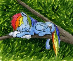 Size: 674x569 | Tagged: safe, artist:el-yeguero, rainbow dash, g4, cute, female, nap, sleeping, solo