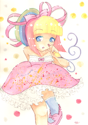 Size: 796x1135 | Tagged: safe, artist:jopyon, toola-roola, human, g3, g3.5, clothes, dress, female, humanized, solo