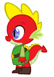 Size: 406x577 | Tagged: safe, artist:midnacookies1425, spike, dragon, g4, clothes, dragonified, link, male, recolor, simple background, solo, the legend of zelda, vector, white background