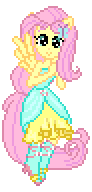 Size: 92x192 | Tagged: safe, artist:botchan-mlp, fluttershy, equestria girls, g4, animated, clothes, cute, desktop ponies, dress, fall formal outfits, female, flapping, floating, flying, gif, hands together, looking at you, pixel art, ponied up, pony ears, shyabetes, simple background, smiling, solo, sprite, transparent background, winged humanization, wings
