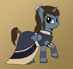 Size: 900x853 | Tagged: safe, alicorn, pony, clothes, dress, korra, ponified, solo, the legend of korra