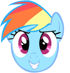 Size: 2500x2581 | Tagged: safe, artist:thelawn, rainbow dash, g4, female, head, simple background, solo, transparent background, vector