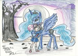 Size: 1024x744 | Tagged: safe, artist:madame-finitevus1890, princess luna, g4, chibiusa, crossover, sailor moon (series), traditional art