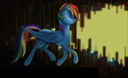 Size: 1709x1037 | Tagged: safe, artist:qsteel, rainbow dash, g4, eyes closed, female, solo