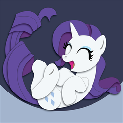 Size: 1802x1802 | Tagged: safe, artist:the-paper-pony, rarity, pony, unicorn, g4, ^^, eyes closed, female, horn, mare, solo