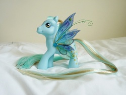 Size: 1024x768 | Tagged: safe, artist:thebluemaiden, oc, oc only, oc:star chaser, fairy, fairy pony, original species, pony, g3, 2013, customized toy, fairy wings, female, irl, mare, photo, toy, wings