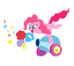 Size: 1241x1107 | Tagged: safe, artist:sylis1232, pinkie pie, g4, digital art, female, party cannon, simple background, solo