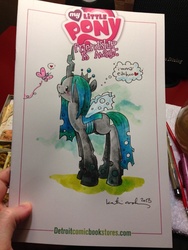 Size: 540x720 | Tagged: safe, artist:katie cook, queen chrysalis, g4, cover