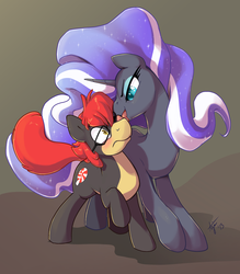 Size: 874x1000 | Tagged: safe, artist:ajin, nightmare rarity, oc, earth pony, pony, g4, blushing, licking