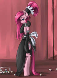 Size: 2012x2712 | Tagged: safe, artist:insanitylittlered, pinkie pie, earth pony, pony, semi-anthro, g4, bipedal, clothes, eye candy, female, solo