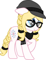 Size: 4000x5244 | Tagged: safe, artist:asdflove, oc, oc only, pony, absurd resolution, braid, braided tail, clothes, female, glasses, hat, mare, scarf, simple background, solo, transparent background, vector