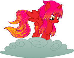 Size: 2698x2103 | Tagged: safe, artist:baumkuchenpony, oc, oc only, oc:ember bright, alicorn, pony, alicorn oc, cloud, simple background, solo, transparent background, vector