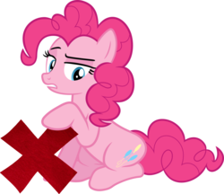 Size: 1020x881 | Tagged: safe, artist:psychicwalnut, pinkie pie, g4, felt, female, no, simple background, solo, svg, transparent background, uncheck, vector