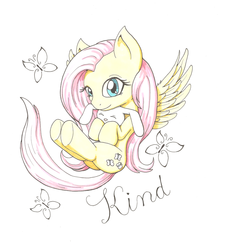 Size: 900x985 | Tagged: safe, artist:goomzz, angel bunny, fluttershy, g4, text, traditional art