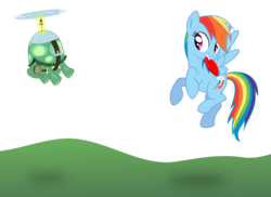 Size: 6000x4377 | Tagged: safe, artist:masem, rainbow dash, tank, pegasus, pony, tortoise, g4, absurd resolution, duo, frisbee, simple background, transparent background, vector