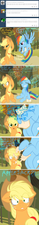 Size: 497x2816 | Tagged: safe, artist:g-blue16, applejack, rainbow dash, earth pony, pegasus, pony, g4, ask-applelicious, betrayal, card crusher, crying, crying on the outside, feels, female, freckles, heartbreak, lesbian, letter, mare, ouch, rainbow douche, rejection, secret admirer, secret admirer fail, ship:appledash, shipping, shipping denied