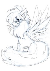 Size: 752x1062 | Tagged: dead source, safe, artist:cornfrosty, oc, oc only, pegasus, pony, glasses, solo, soup