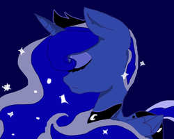 Size: 1000x800 | Tagged: safe, artist:candi-kun, princess luna, g4, eyes closed, female, solo