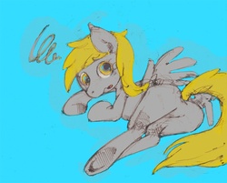 Size: 900x725 | Tagged: safe, artist:yachimata, derpy hooves, pegasus, pony, g4, female, mare, pixiv, solo