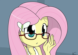 Size: 1146x802 | Tagged: safe, artist:sandwich-anomaly, fluttershy, equestria girls, g4, bust, cute, female, glasses, meganekko, shyabetes, solo