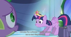 Size: 1593x841 | Tagged: safe, screencap, spike, twilight sparkle, alicorn, pony, g4, female, mare, meme, ohio, twilight sparkle (alicorn), youtube caption, youtube link