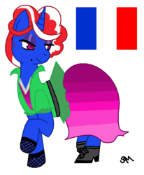 Size: 536x652 | Tagged: safe, artist:chopstickgirl241, oc, oc only, pony, unicorn, clothes, dress, france, solo