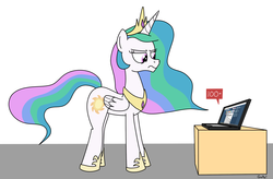 Size: 2119x1390 | Tagged: safe, artist:rapidstrike, princess celestia, g4, computer, down with molestia, drama, tumblr