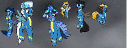Size: 4400x1700 | Tagged: safe, artist:cat4lyst, fleetfoot, wave chill, oc, pegasus, pony, g4, animated, flying, reaction image, wonderbolts