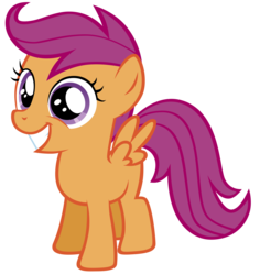 Size: 6000x6350 | Tagged: safe, artist:mrlolcats17, scootaloo, pegasus, pony, g4, absurd resolution, blank flank, female, filly, foal, gritted teeth, simple background, smiling, solo, spread wings, teeth, transparent background, vector, wings