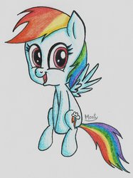 Size: 1024x1367 | Tagged: safe, artist:monterka, rainbow dash, g4, female, filly, filly rainbow dash, solo