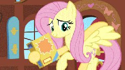 Size: 400x225 | Tagged: safe, screencap, fluttershy, mouse, pegasus, pony, g4, putting your hoof down, season 2, animated, box, female, mare, solo