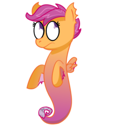 Size: 700x700 | Tagged: safe, scootaloo, merpony, g4, female, simple background, solo, species swap, transparent background