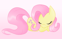 Size: 946x594 | Tagged: safe, artist:howlsinthedistance, fluttershy, g4, female, sleeping, solo