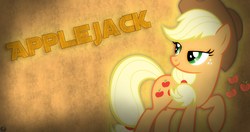 Size: 1744x922 | Tagged: safe, artist:txxxshadowwolfxxxt, applejack, g4, bedroom eyes, cutie mark, female, solo, vector, wallpaper